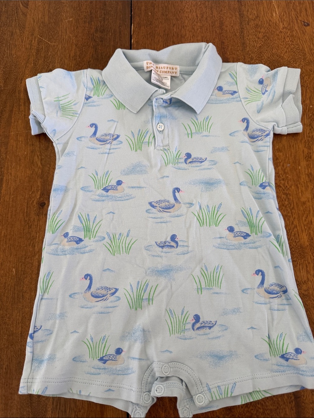 The Beaufort Bonnet Company Blue Swam Romper 12-18 months